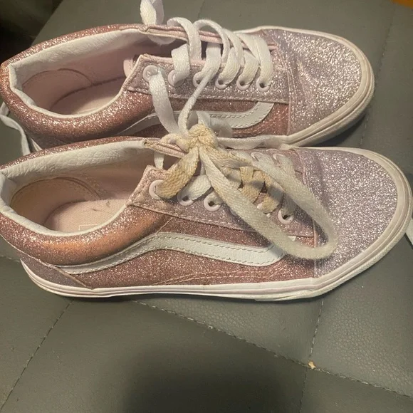 Sparkly Pink and White Sneakers - Picture 4 of 9